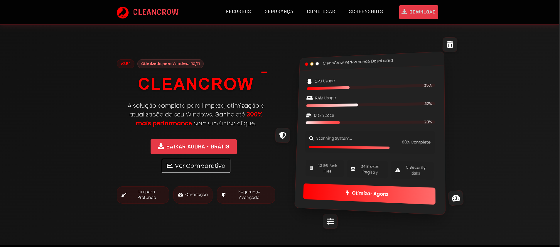 Logo do CleanCrow - Software de limpeza e otimização para Windows